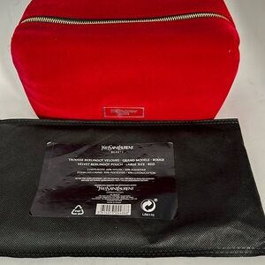 YSL Beaute Large Prestige Cosmetic /Toiletry Pouch. Rich Velvet New /Pouch